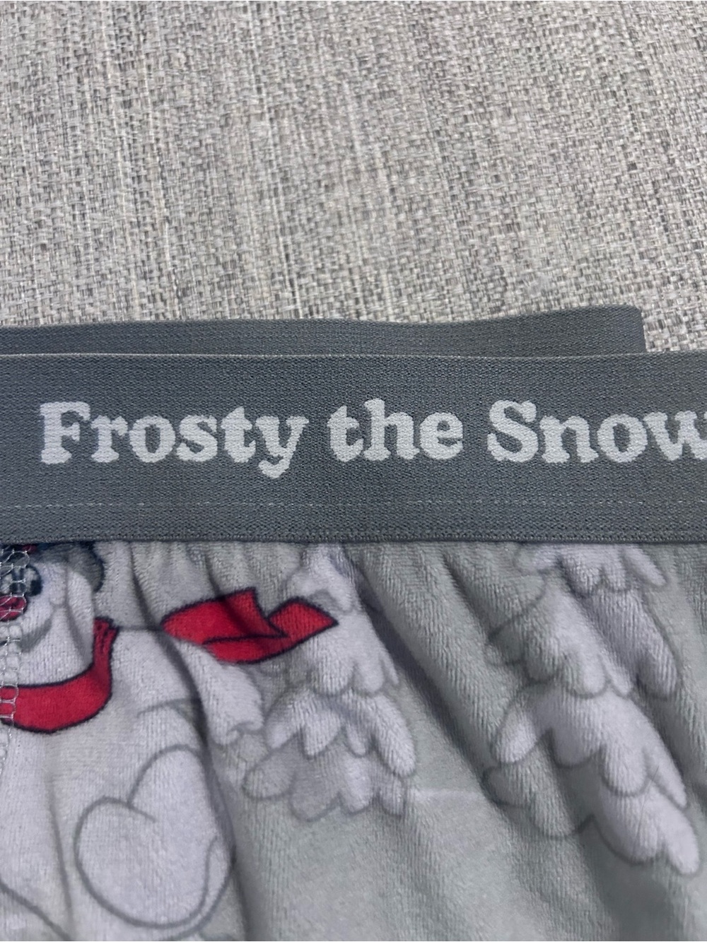 Frosty The Snowman Fleece Gray Pajama Pants with Snowman Print. Size XL - Picture 4 of 9